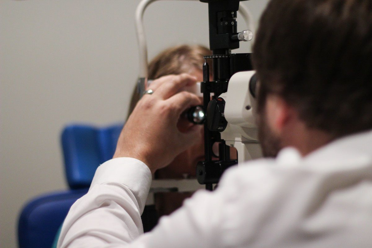 An eye exam at Lakeshore Eyecare